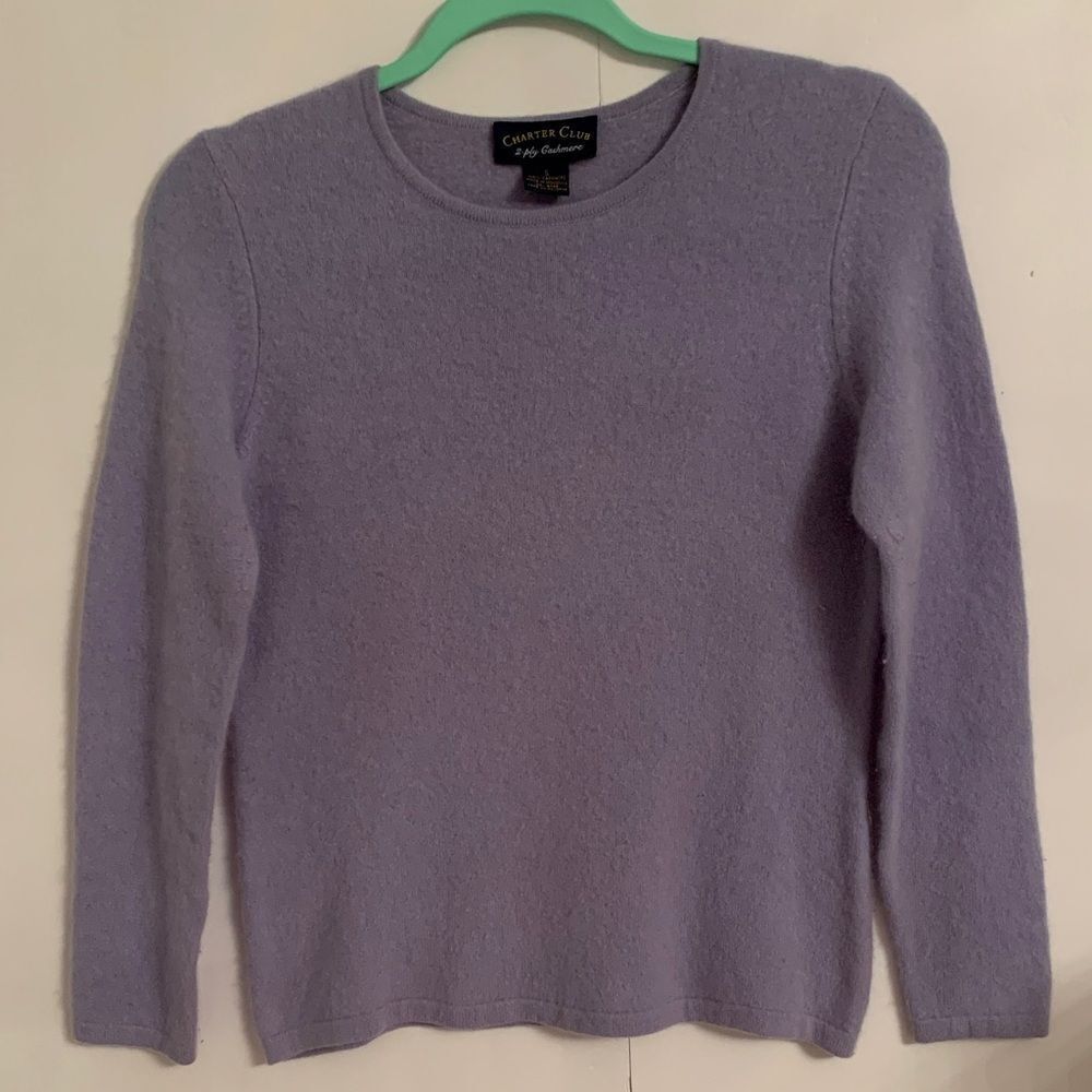 Charter Club Women's 2-Ply Cashmere Soft Purple Sweater Size S